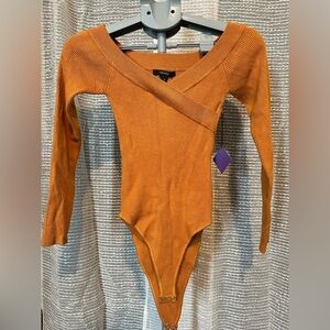 Forever 21 Rust Ribbed Bodysuit